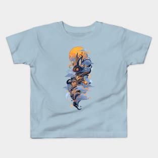 A cloudy japanese rabbit spirit watercolor Kids T-Shirt